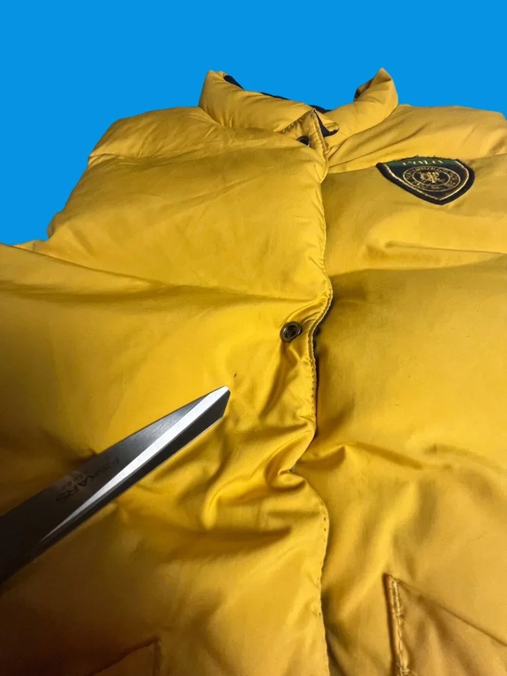 Polo Ralph Lauren Kids Reversible Puffer Vest Down Fill Blue & Yellow 7 crest